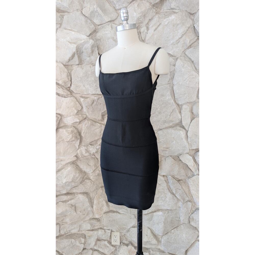 1990's Vintage Herve Leger Black Halter Dress XS Extra Small